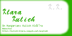 klara kulich business card